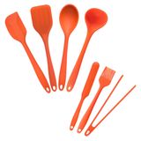 KIT DE UTENSÍLIOS DE SILICONE LARANJA OIKOS – 7 PEÇAS