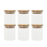 Potes de Mantimentos de 200ml com Tampa de Bambu Oikos - 6 Peças