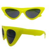 Óculos De Sol Retrô Gatinho Proteção Uv Amarelo Neon