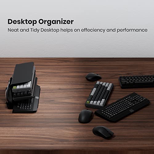 Acrílico Teclado Mouse Storage Rack, Yikola Teclado De 3 Camadas