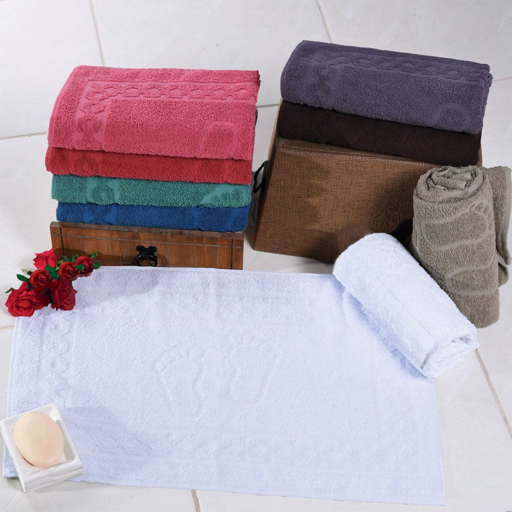 Toalha De Piso Luxo Super Macia 100% Algodão 45x68