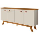 Buffet Aparador Para Sala De Jantar 4 Portas 1x227 Off White Nature Tebar