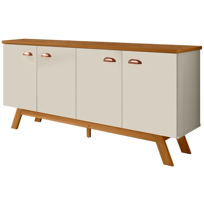 Buffet Aparador Para Sala De Jantar 4 Portas 1x227 Off White Nature Tebar