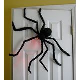 Aranha Gigante De Halloween Com Decorações De Olhos Iluminados 4 Pés Peludo Spider Prop Com Olhos Vermelhos Led Para Melhor Decoração D