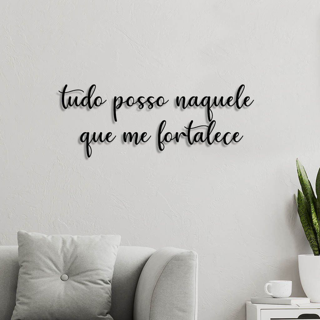 Letreiro De Parede Em Mdf Tudo Posso Naquele Que Me Fortalece
