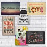 Kit Com 6 Placas Em Mdf - Frases Motivacionais - R+ Adesivos