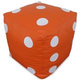 Puff Infantil Dado Corino Laranja e Branco