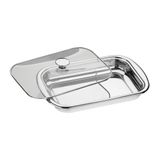 Assadeira Tramontina Cosmos Retangular Em Aço Inox 39cm 3,2l