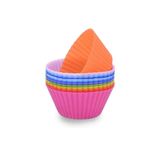 Forma Silicone Cupcake Bolo Muffin Assadeira Com 12 Unidades