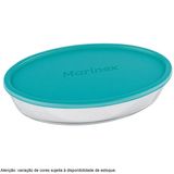 Assadeira Oval Marinex Grande 3,2l Forma De Vidro Com Tampa Travessa Pode Ir Ao Forno