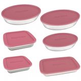 Conjunto De Assadeiras Marinex 6 Peças Em Vidro Sodacal Resistente Com Tampas Plásticas