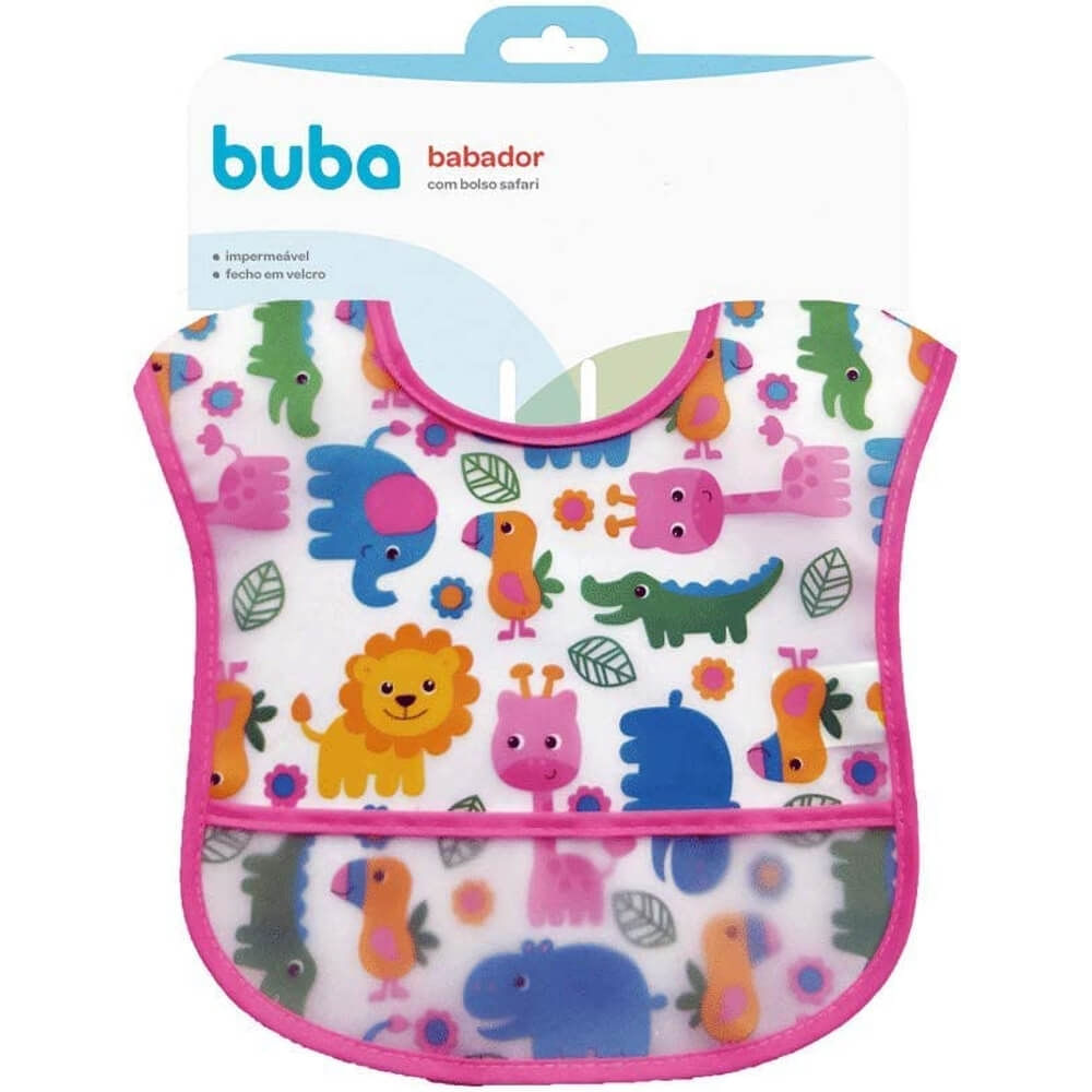 Babador Com Bolso Safari Rosa Buba